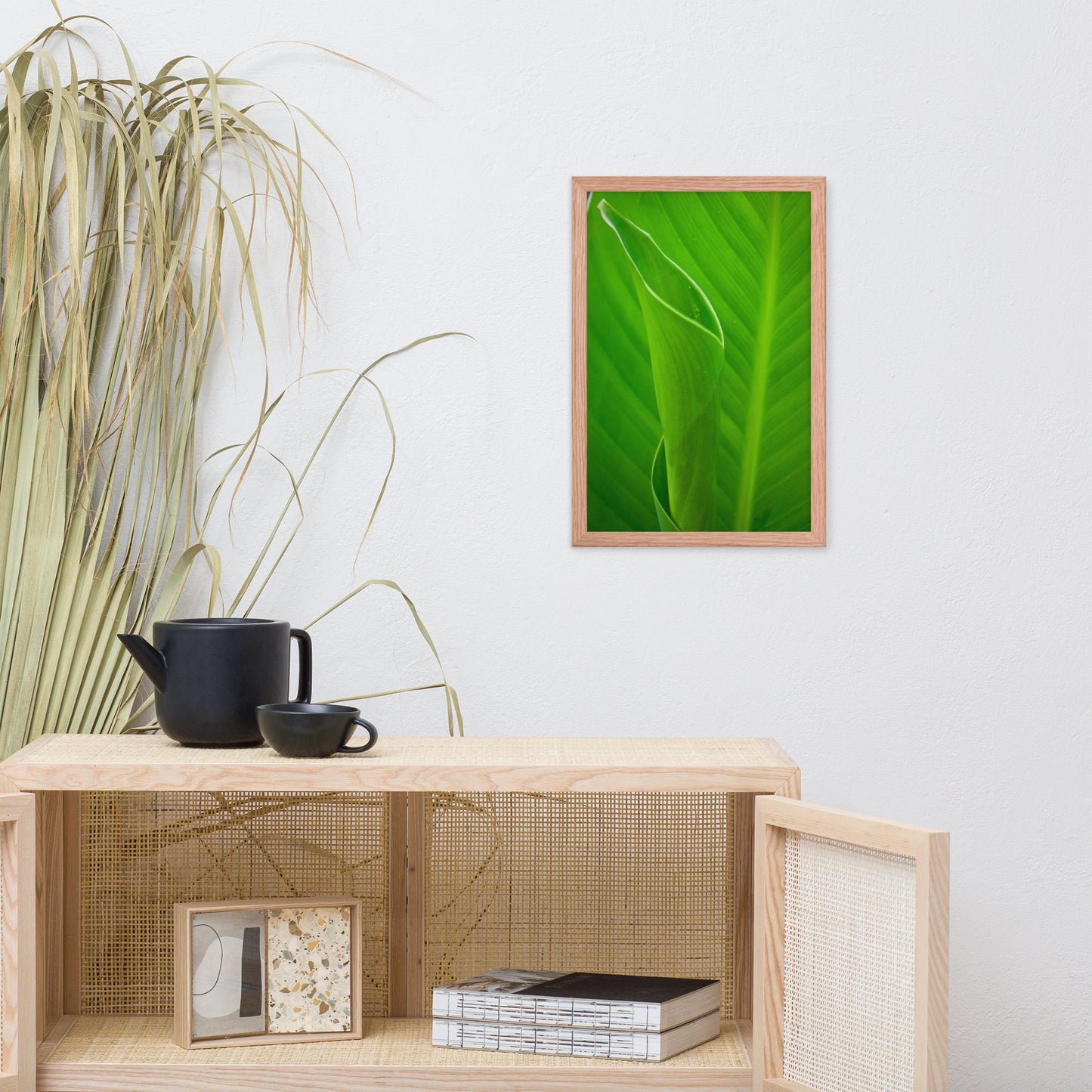 Leaves of Canna Lily Botanical Nature Photo Framed Wall Art Print