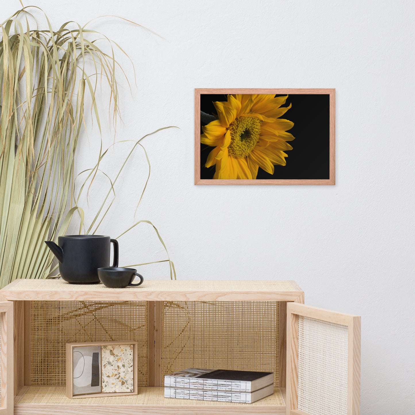 Sunflower from Left Floral Nature Photo Framed Wall Art Print