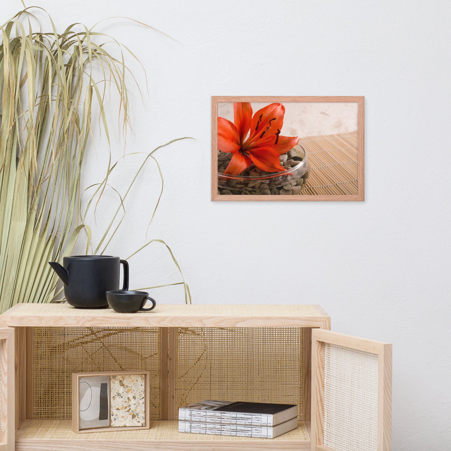 Tranquil Lily Floral Nature Photo Framed Wall Art Print