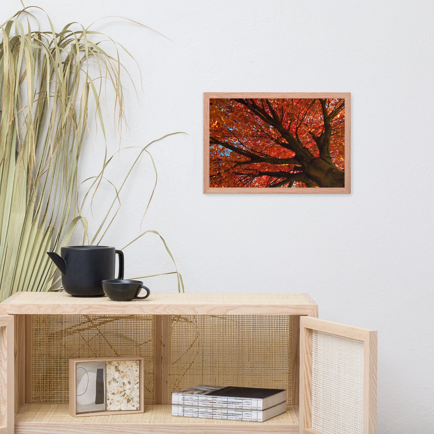 Shimmering Orange Botanical Nature Photo Framed Wall Art Print