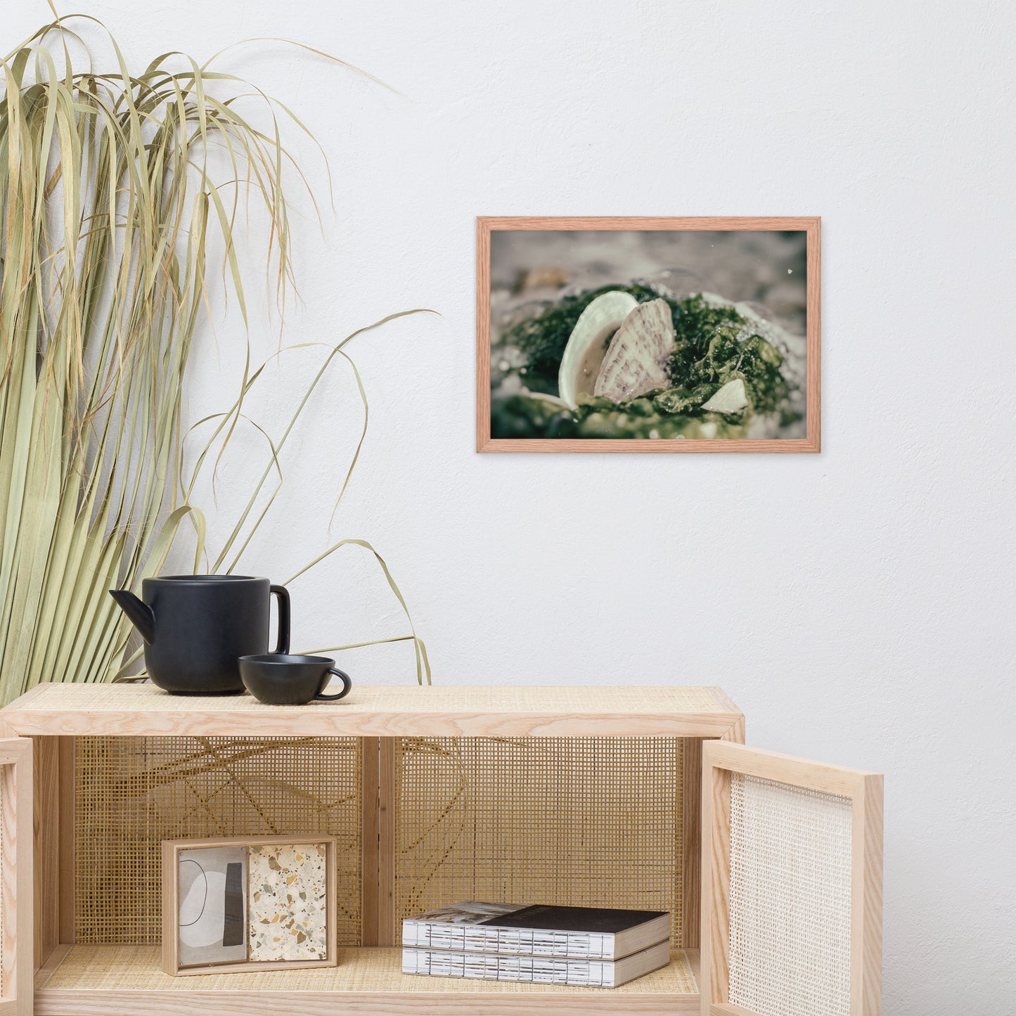 Seaweed and Shells Coastal Nature Photo Framed Wall Art Print