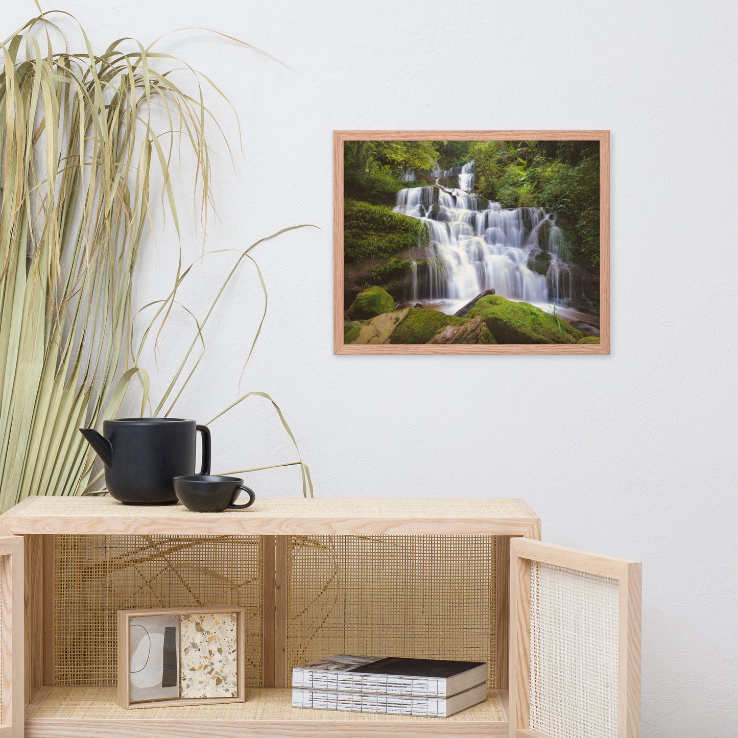 Cascading Water at Mun Daeng Waterfall Framed Wall Art Prints