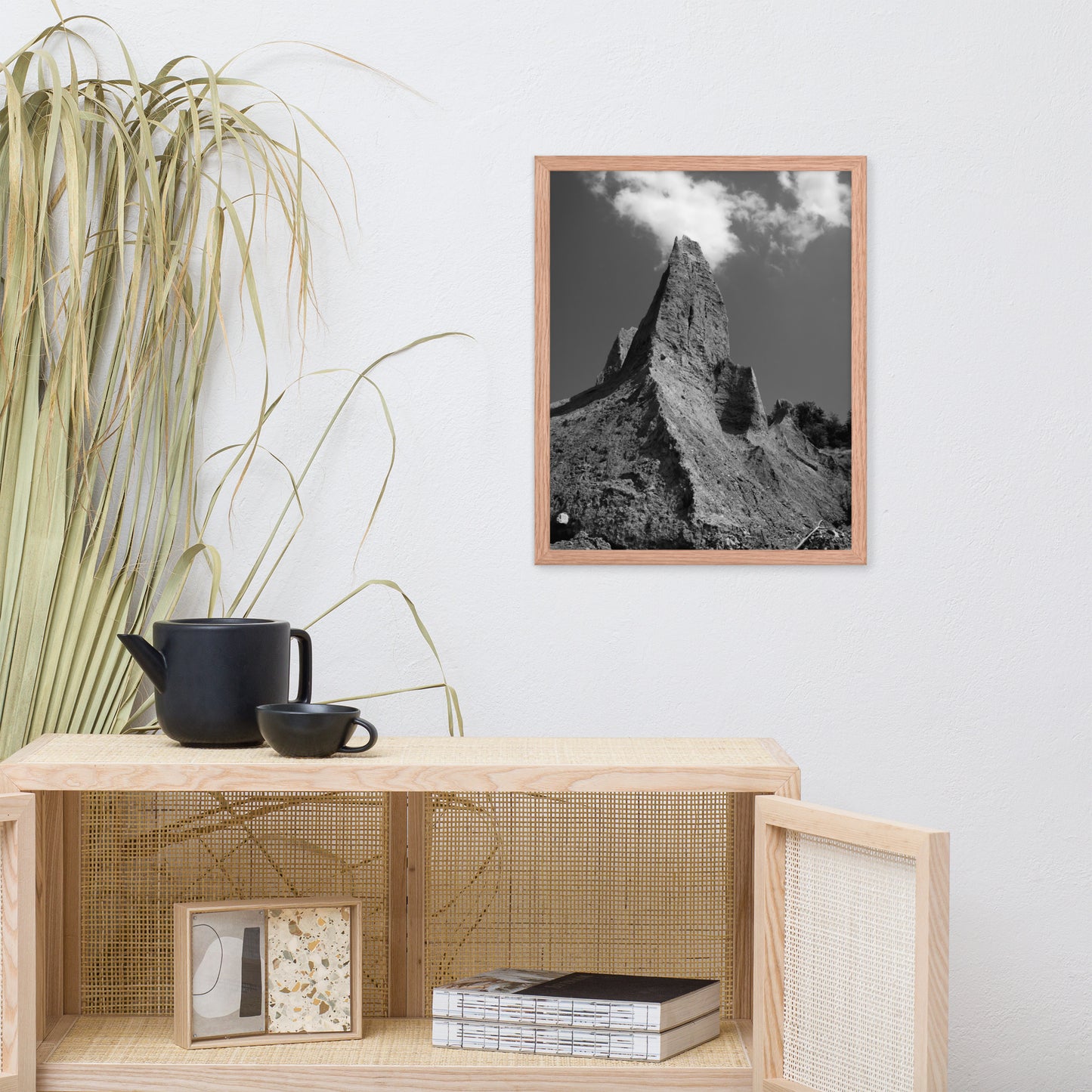 Chimney Bluff Black and White Landscape Framed Photo Paper Wall Art Prints