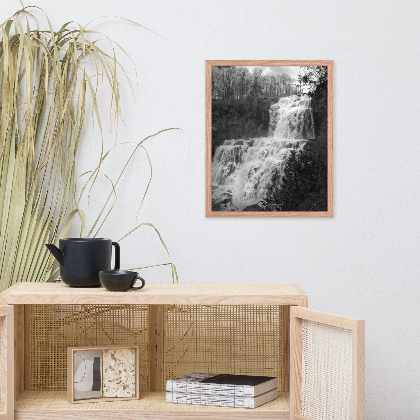 Chittenango Waterfall in Black and White Framed Photo Wall Art Prints