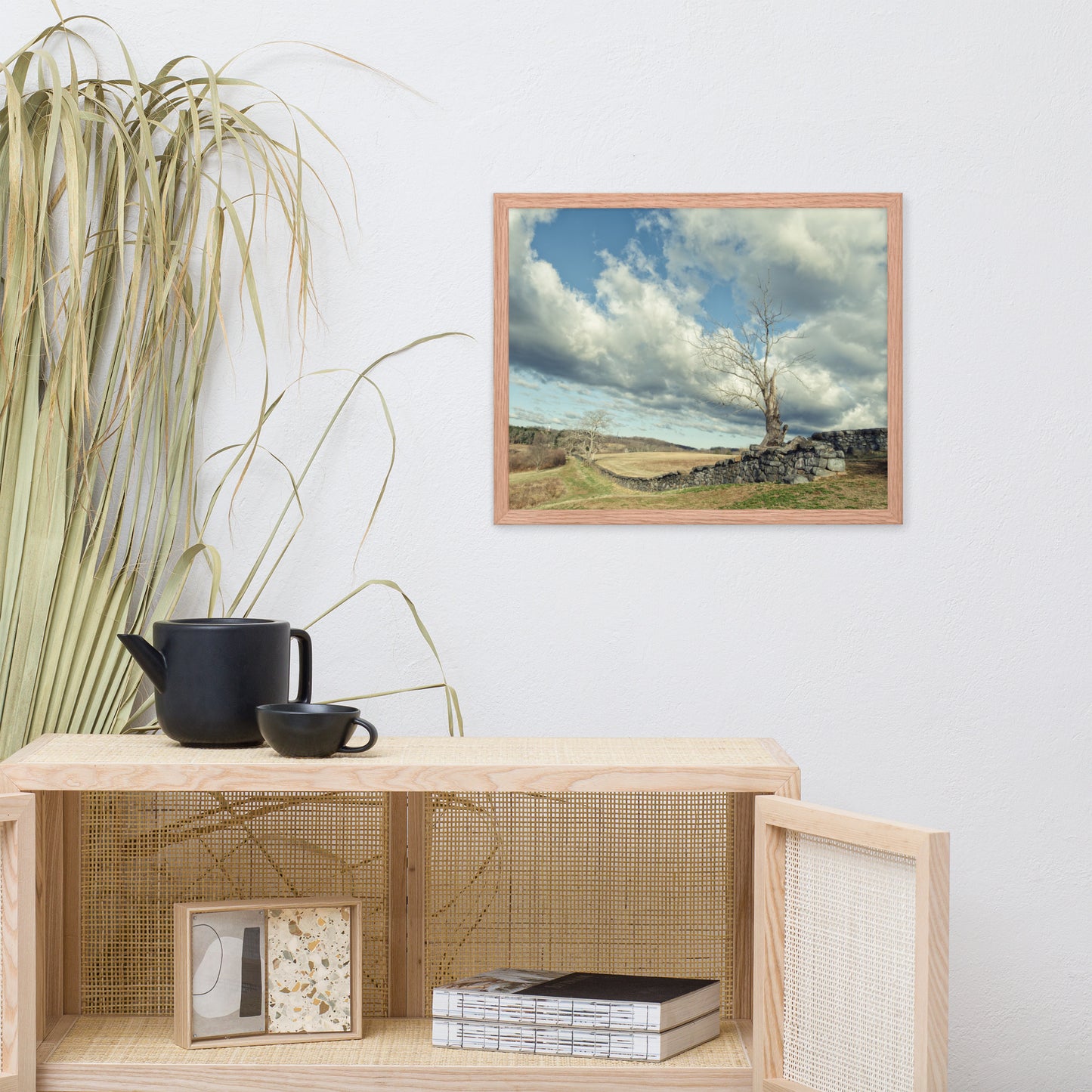 Dead Tree and Stone Wall - Split Toned Framed Photo Wall Art Prints