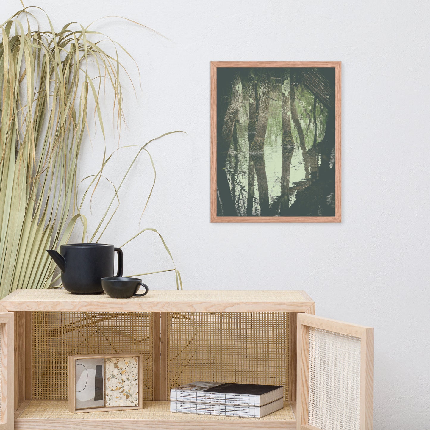 Early Spring Reflections on the Marsh Botanical Nature Photo Framed Wall Art Print