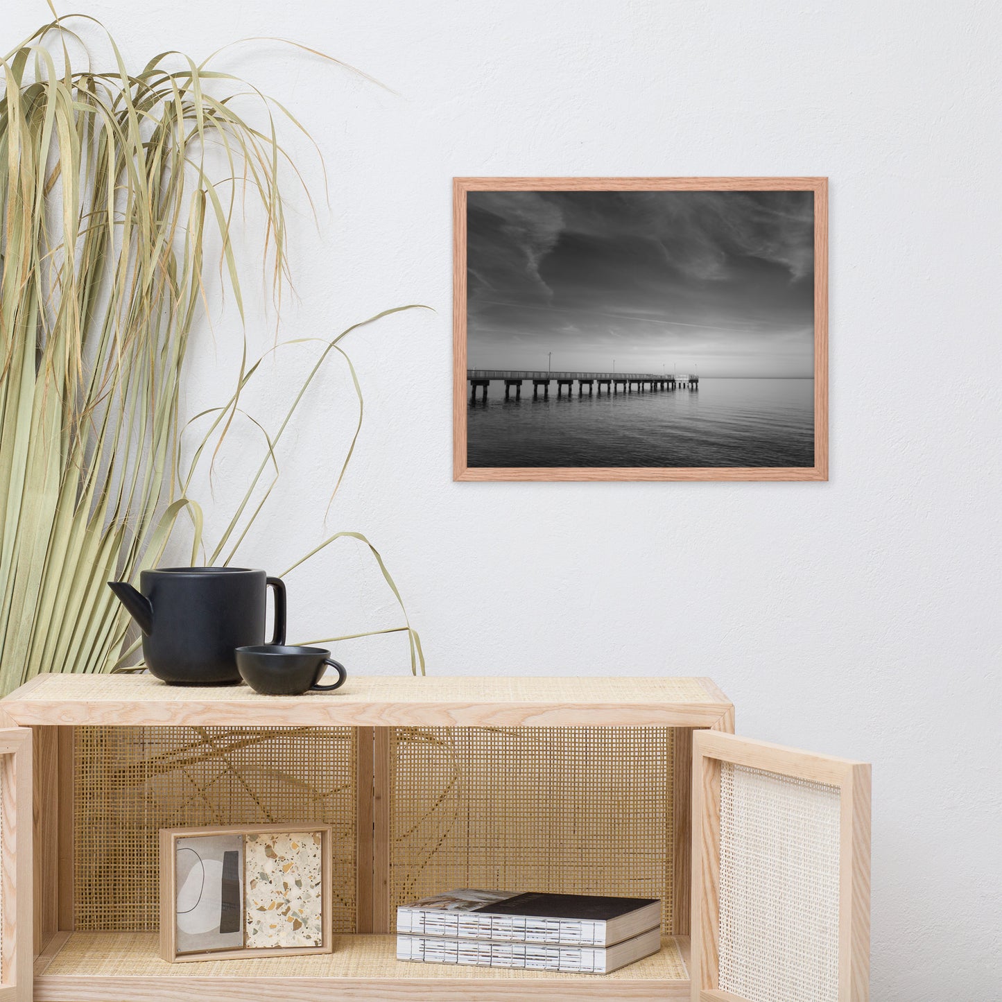 End of the Pier Black and White Framed Photo Wall Art Prints