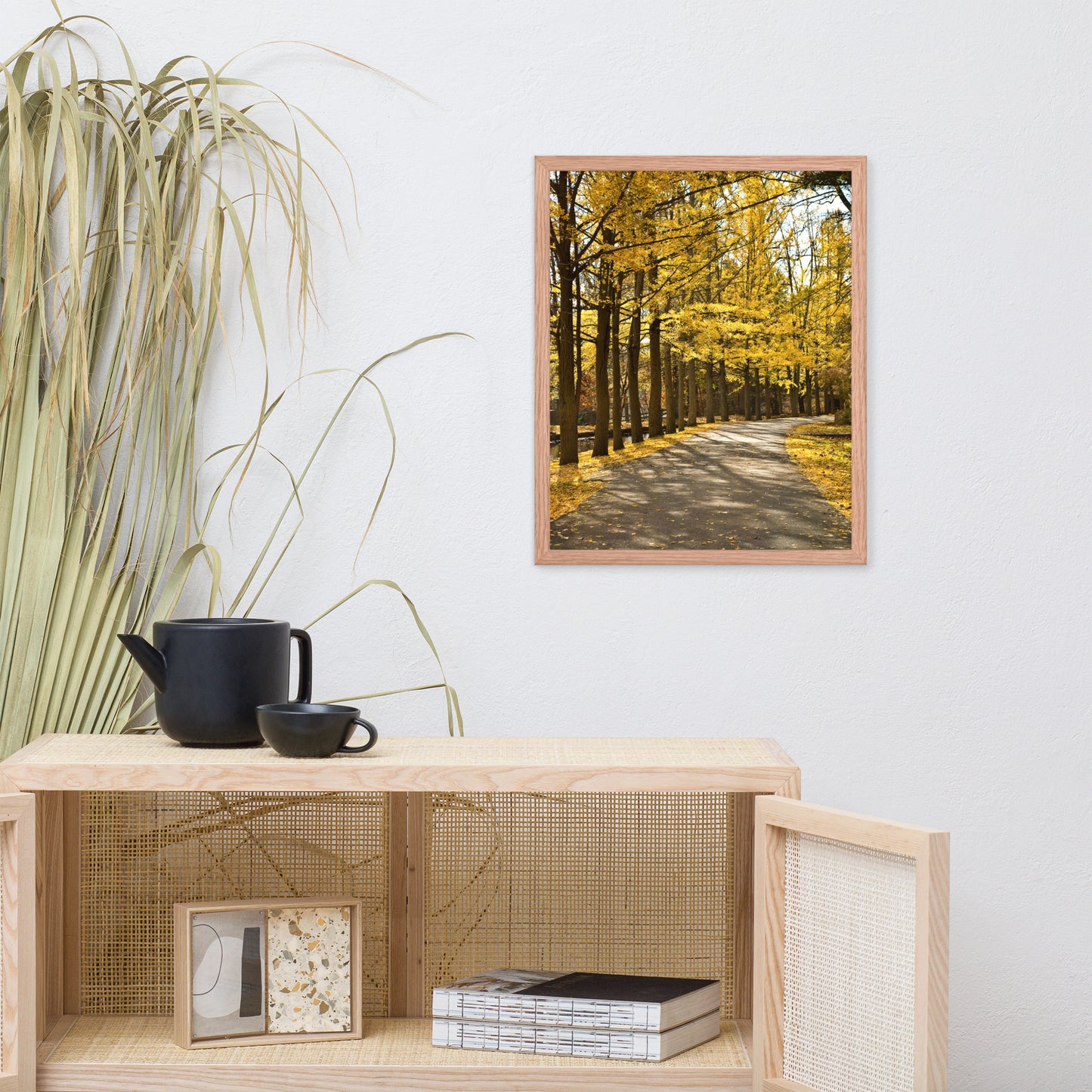 Fall Path Nature Landscape Framed Photo Paper Wall Art Prints
