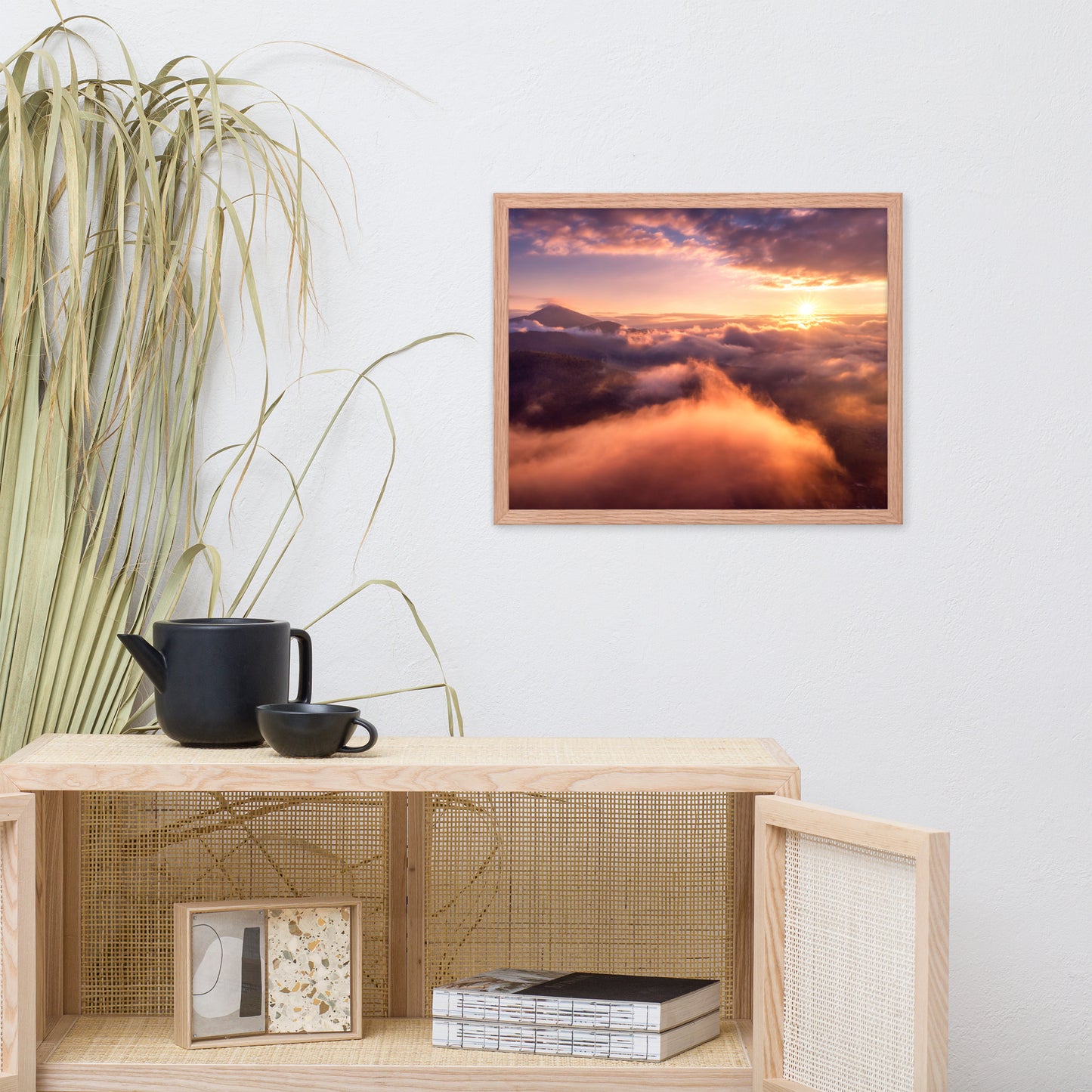 Heaven on Earth Mountains in Clouds at Sunrise Framed Wall Art Prints