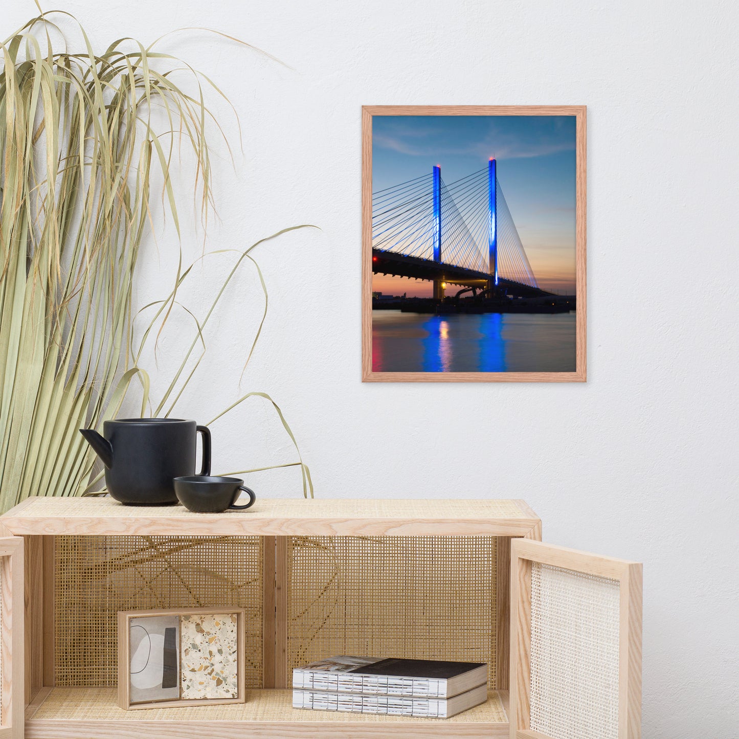Indian River Bridge 2 Urban Landscape Photo Framed Wall Art Print