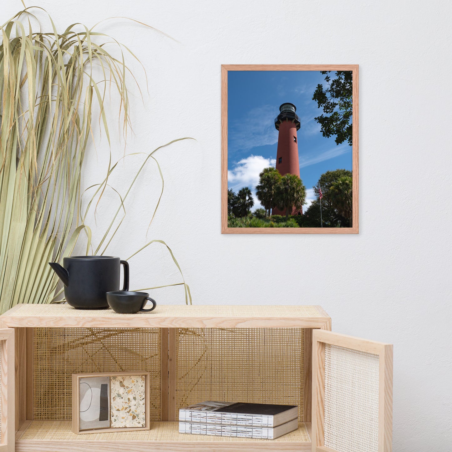Jupiter Lighthouse 2 Color Framed Photo Paper Wall Art Prints
