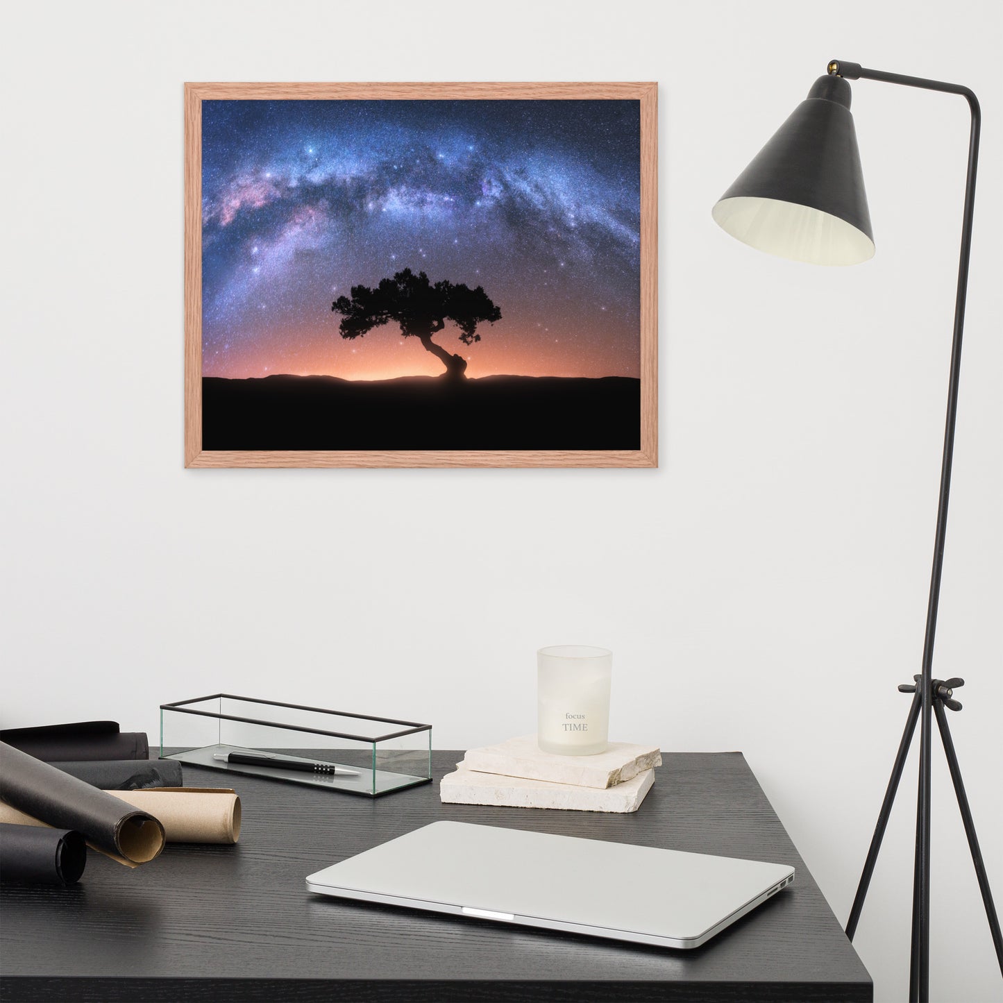 Solitary Sentinel Milky Way Arch and Tree Night Galaxy Framed Wall Art Prints