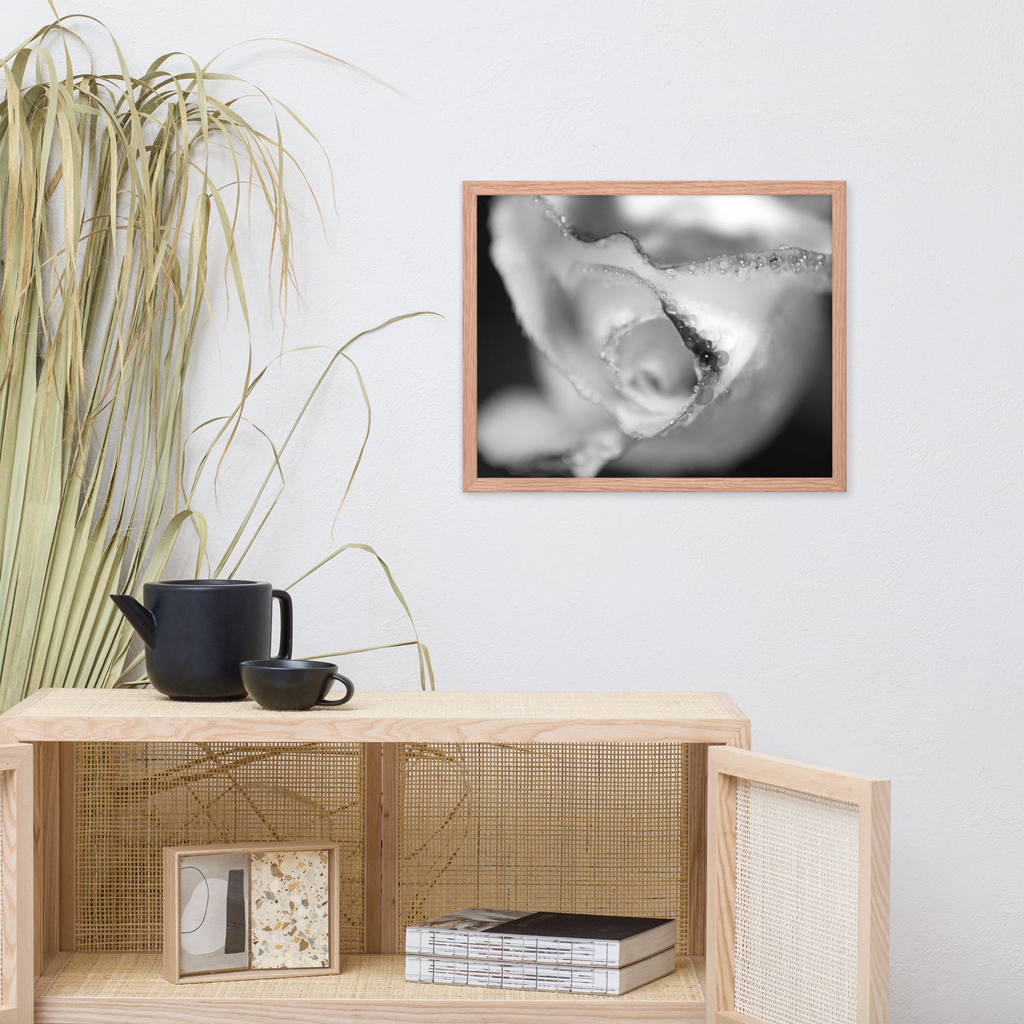 Infrared Rose Black and White Floral Nature Photo Framed Wall Art Print