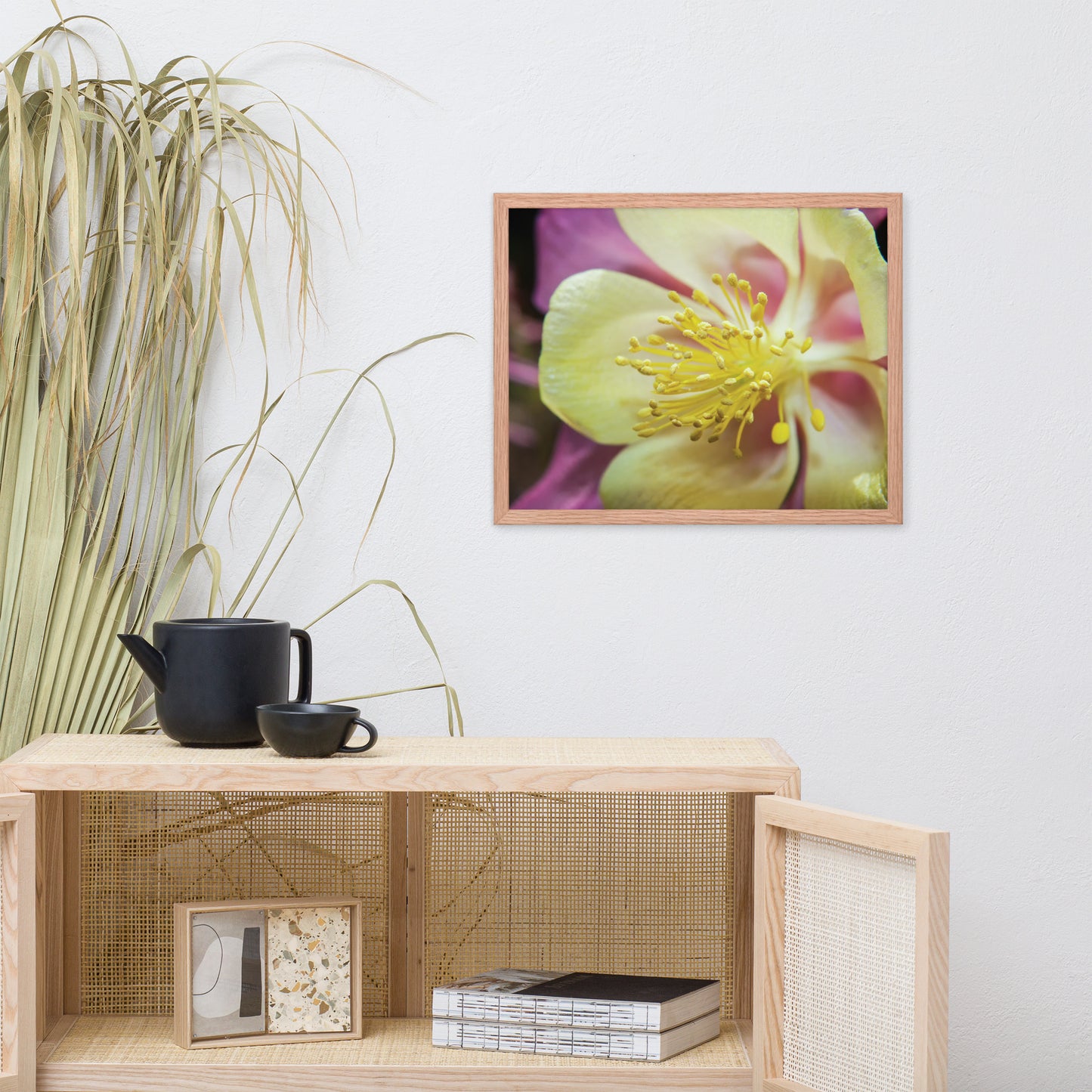 Delicate Columbine Floral Nature Photo Framed Wall Art Print