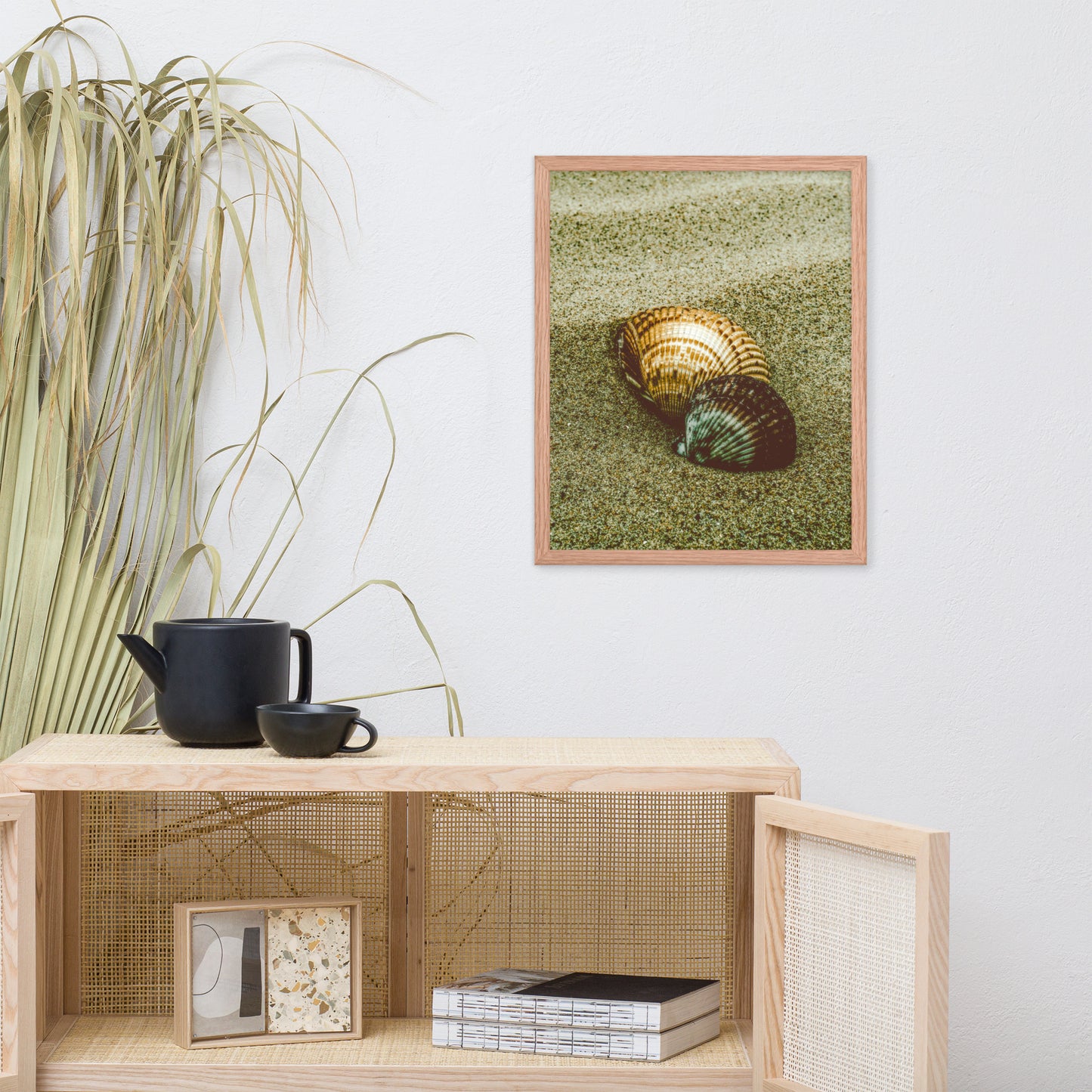 Dreamy Beach Sea Shells Coastal Nature Photo Framed Wall Art Print