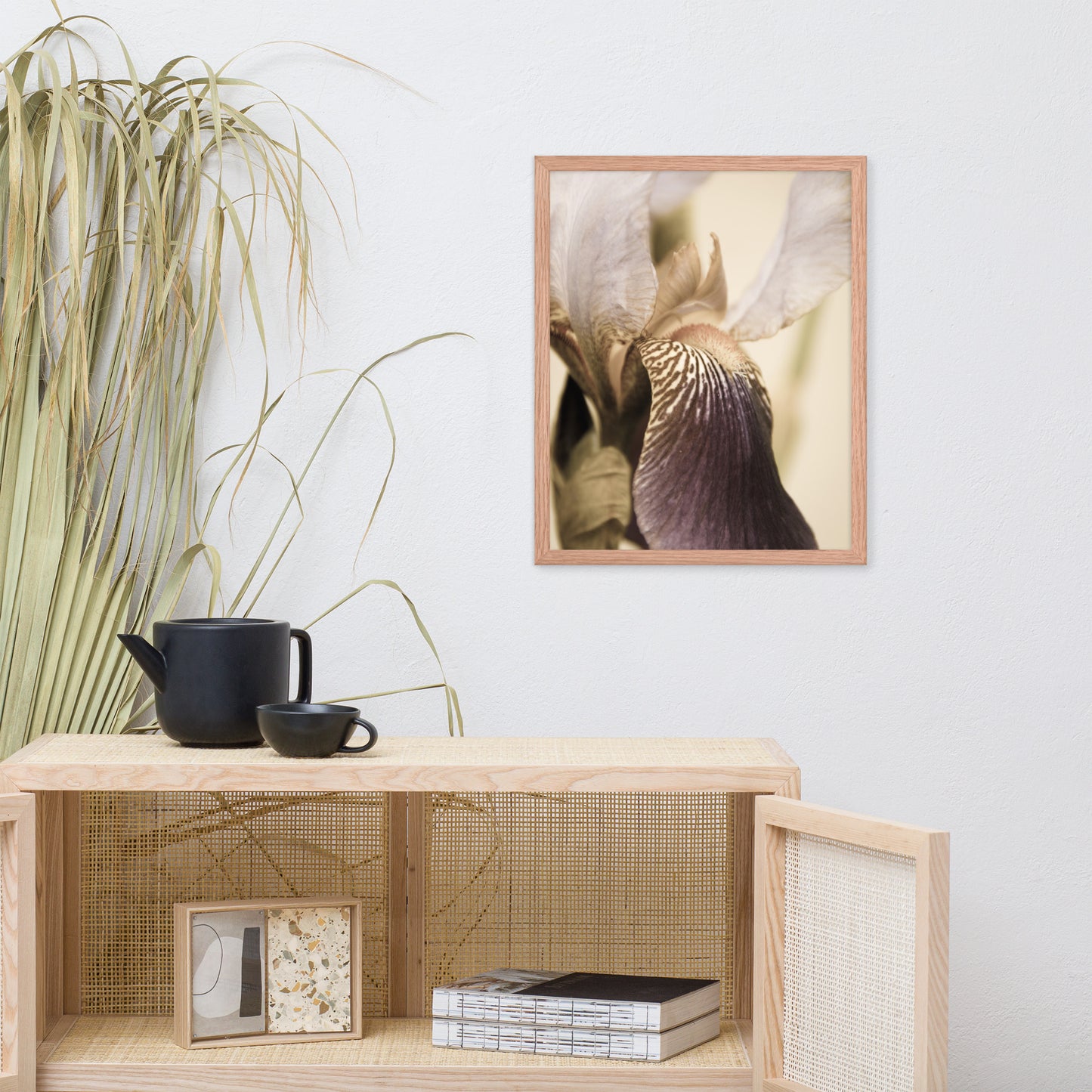 Japanese Iris Delight Aged Framed Photo Paper Wall Art Prints