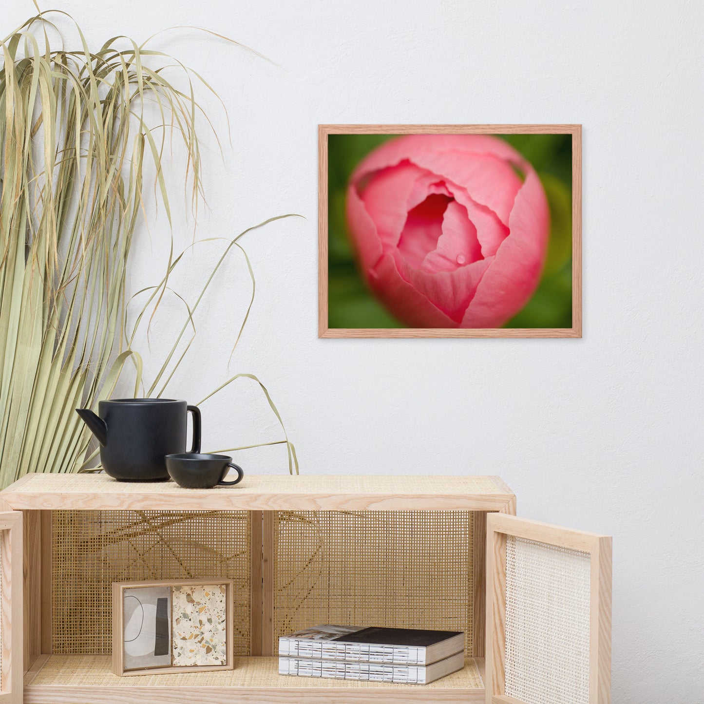 Peony Bud Floral Nature Photo Framed Wall Art Print