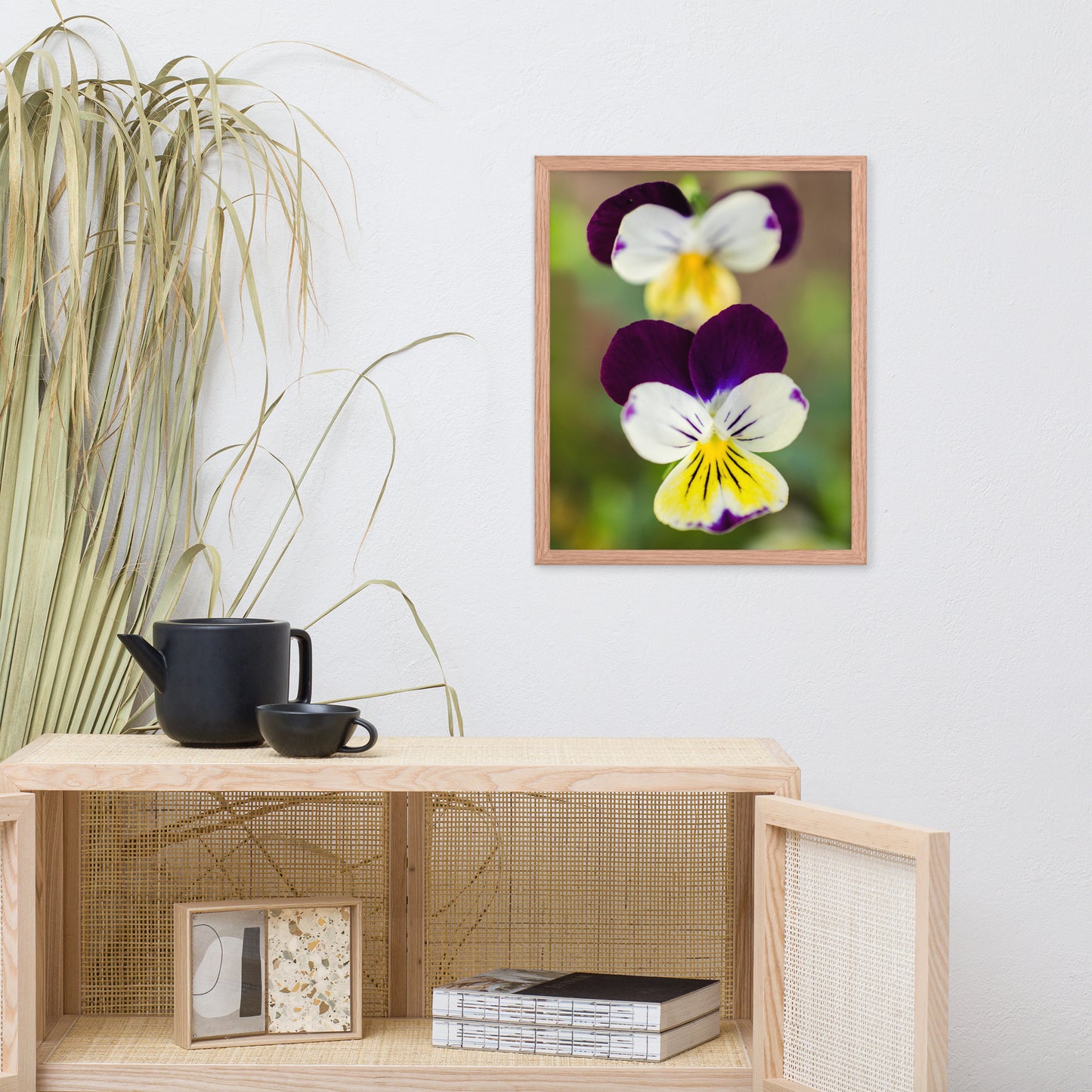 Pretty Little Violets Floral Nature Photo Framed Wall Art Print