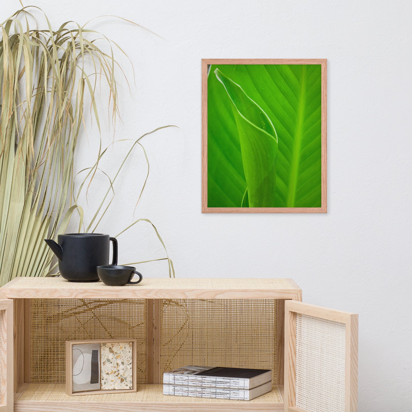Leaves of Canna Lily Botanical Nature Photo Framed Wall Art Print
