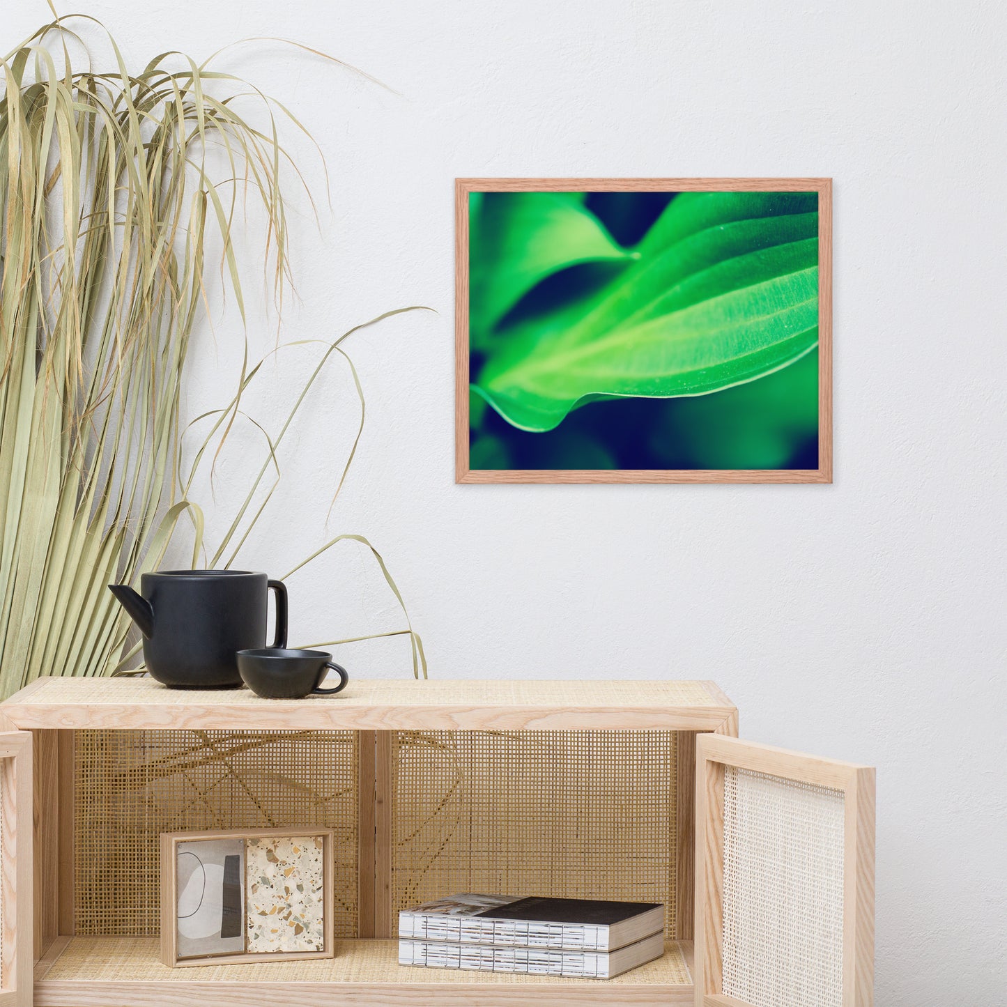Mellow Hosta Leaves Botanical Nature Photo Framed Wall Art Print