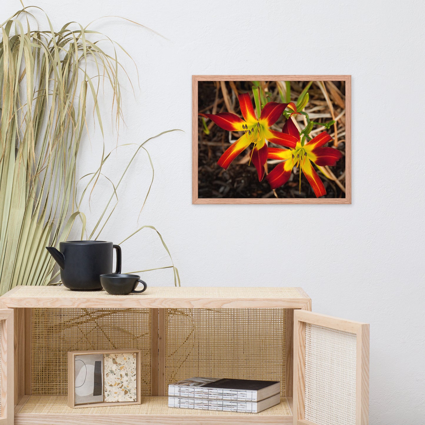 Royal Sunset Lily Floral Nature Photo Framed Wall Art Print
