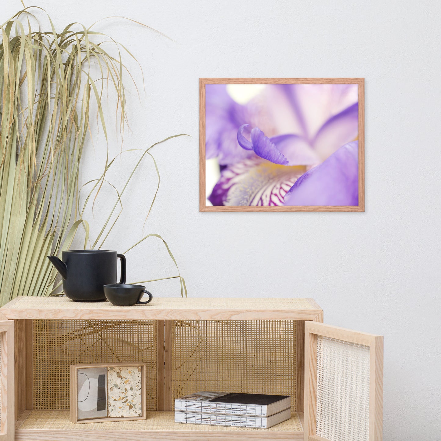 Soft Focus Iris Petals Floral Nature Photo Framed Wall Art Print
