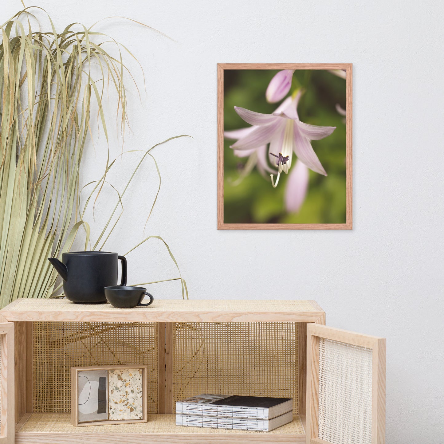 Softened Hosta Bloom Floral Nature Photo Framed Wall Art Print