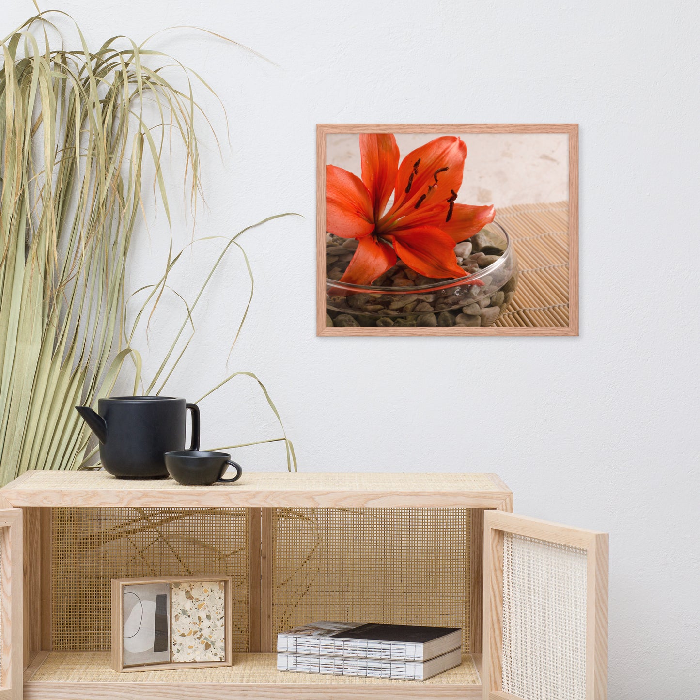 Tranquil Lily Floral Nature Photo Framed Wall Art Print