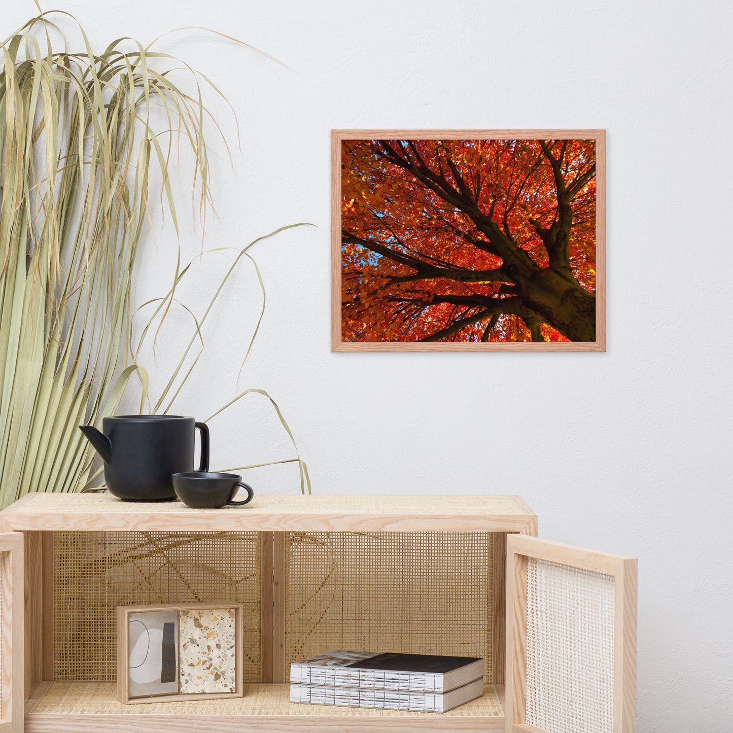 Shimmering Orange Botanical Nature Photo Framed Wall Art Print
