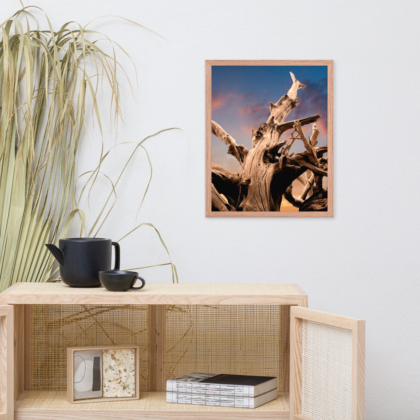 Wilted Cypress Tree and Sunrise Nature Photo Framed Wall Art Prints