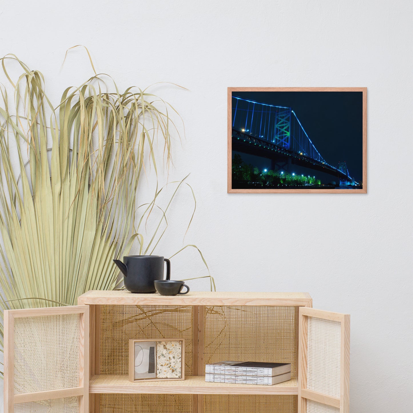 Ben Franklin Bridge Urban Landscape Photo Framed Wall Art Print