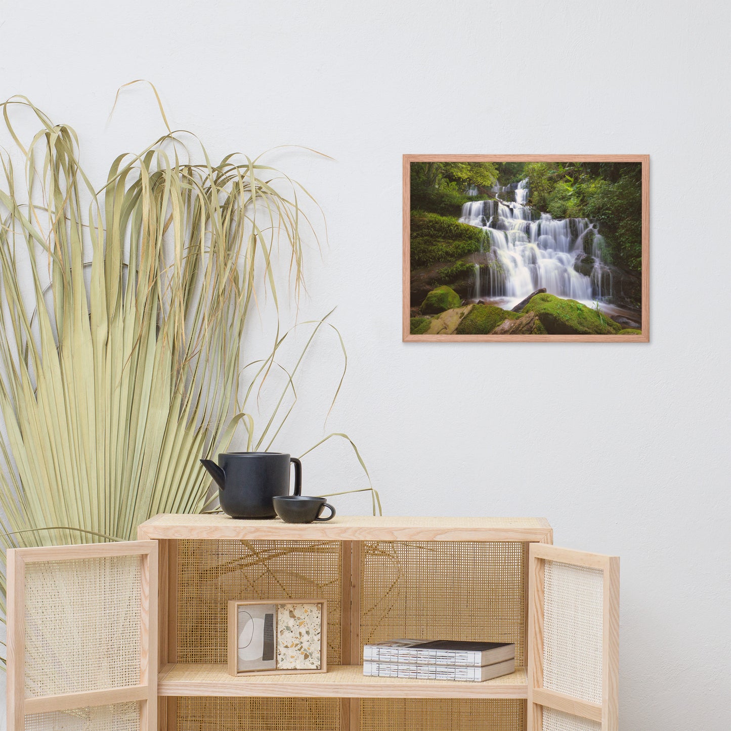 Cascading Water at Mun Daeng Waterfall Framed Wall Art Prints