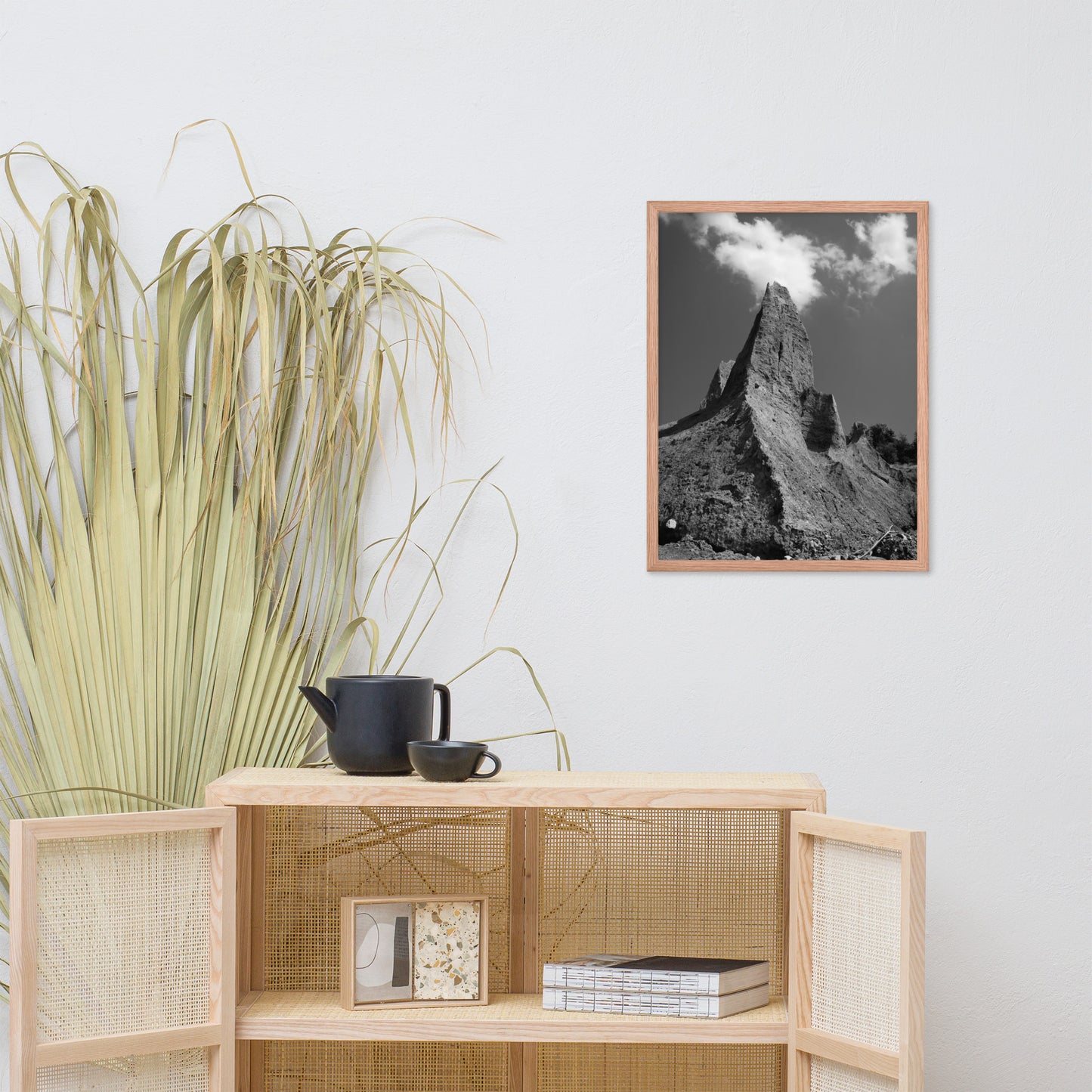 Chimney Bluff Black and White Landscape Framed Photo Paper Wall Art Prints