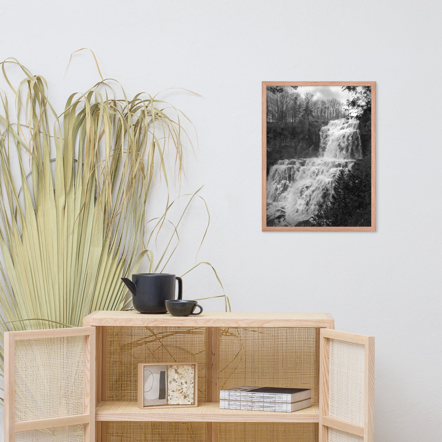 Chittenango Waterfall in Black and White Framed Photo Wall Art Prints