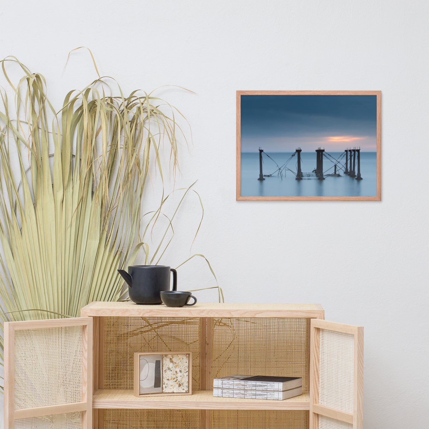 Cloudy Sunrise at Port Mahon Lighthouse Ruins Framed Photo Paper Wall Art Prints