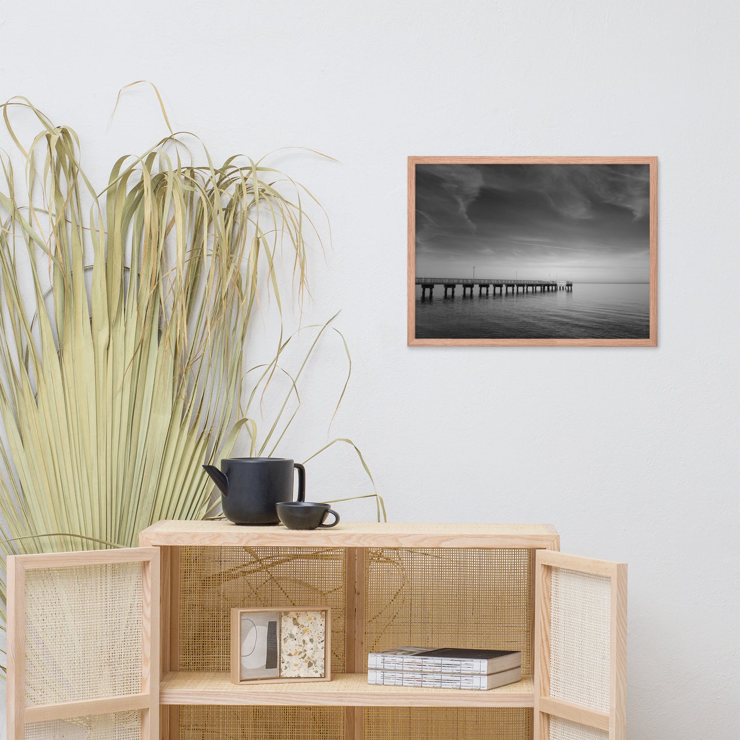 End of the Pier Black and White Framed Photo Wall Art Prints