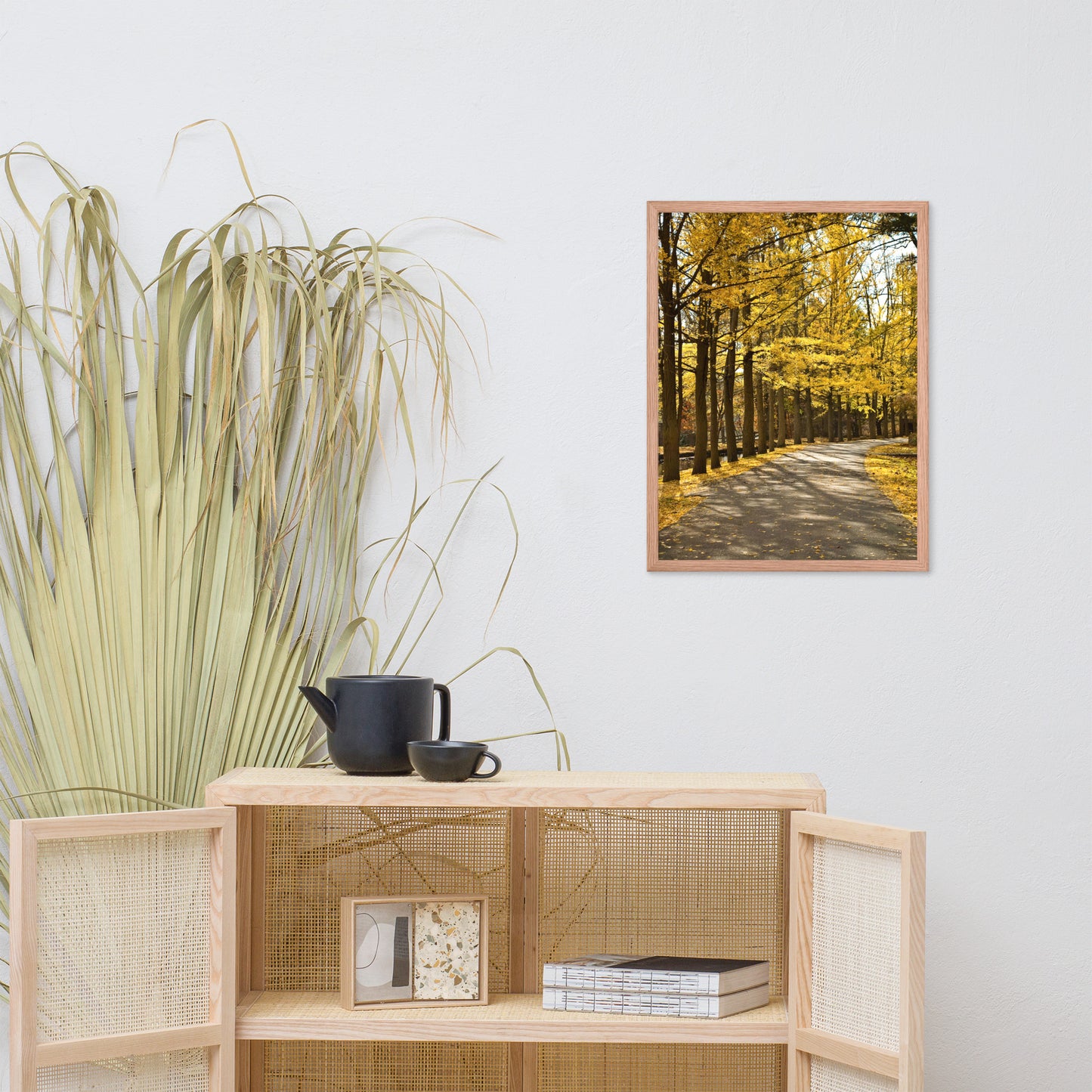 Fall Path Nature Landscape Framed Photo Paper Wall Art Prints