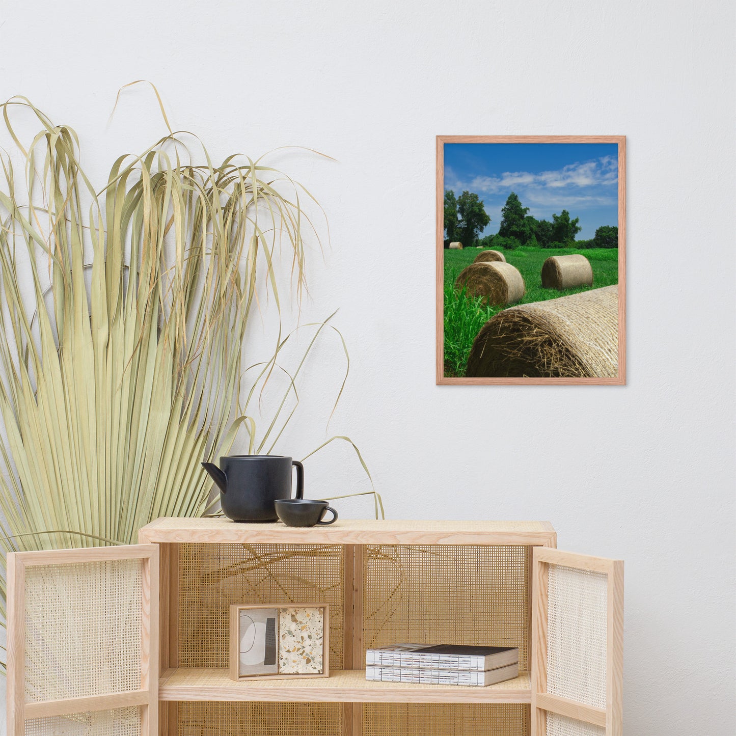 Hay Whatcha Doin in the Field Landscape Framed Photo Paper Wall Art Prints