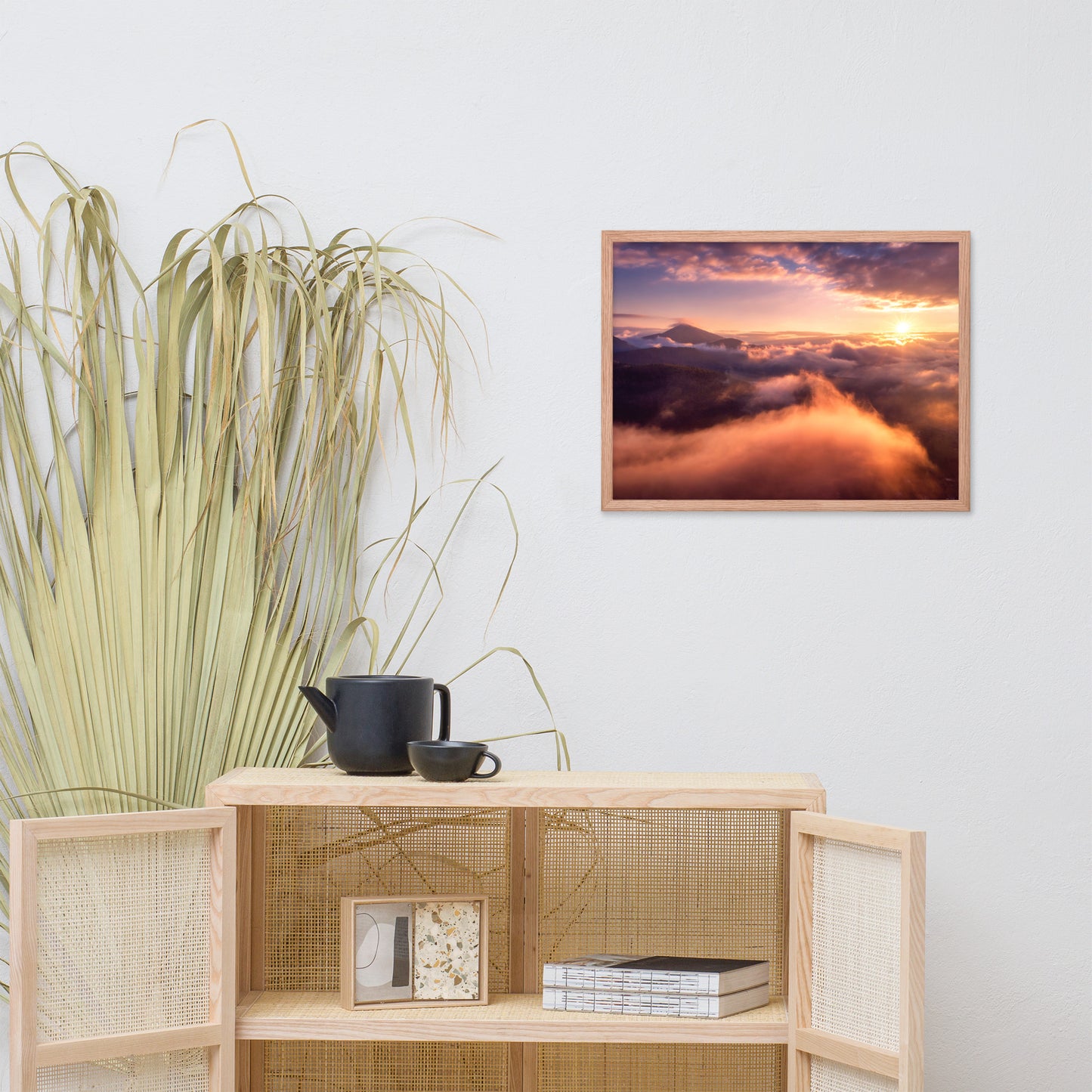 Heaven on Earth Mountains in Clouds at Sunrise Framed Wall Art Prints