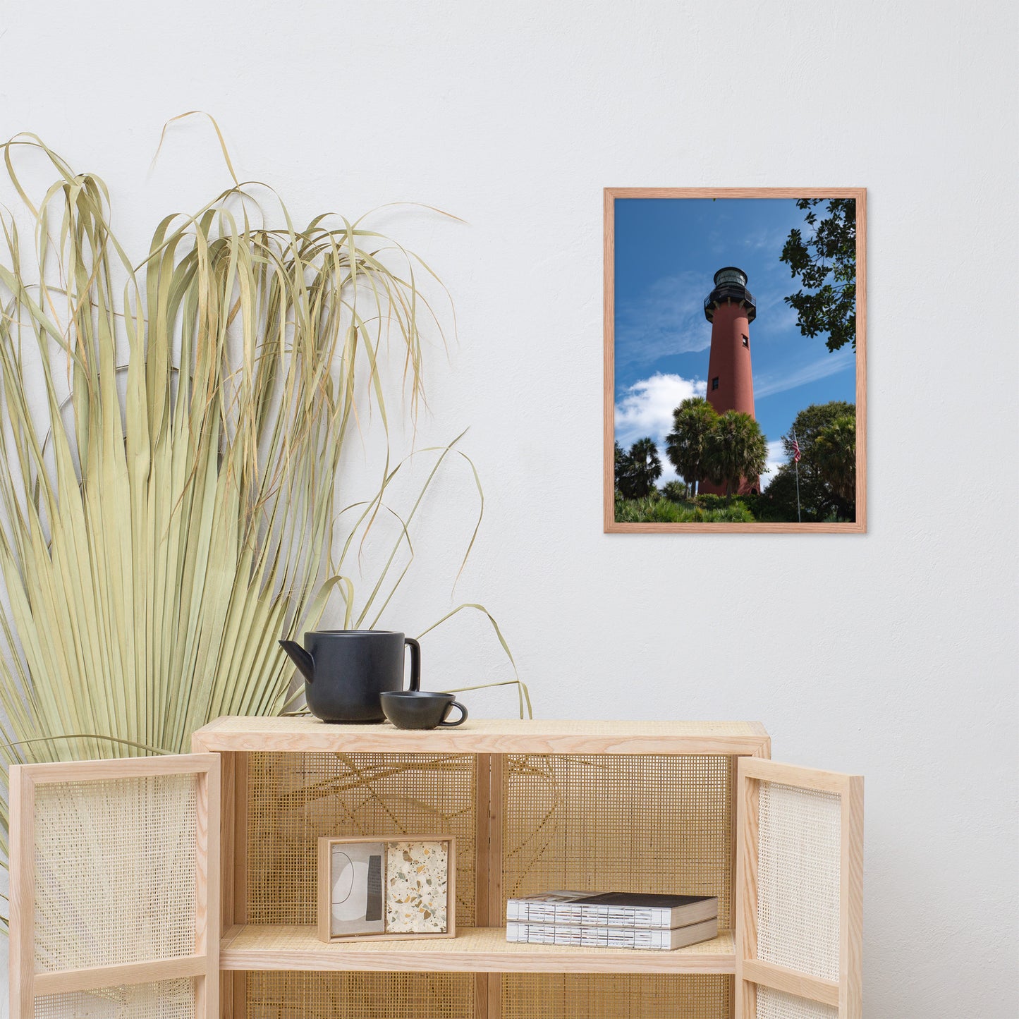 Jupiter Lighthouse 2 Color Framed Photo Paper Wall Art Prints