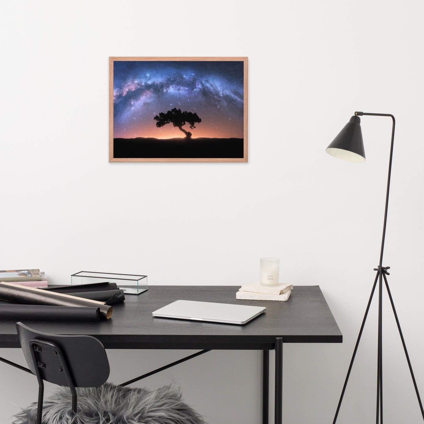 Solitary Sentinel Milky Way Arch and Tree Night Galaxy Framed Wall Art Prints