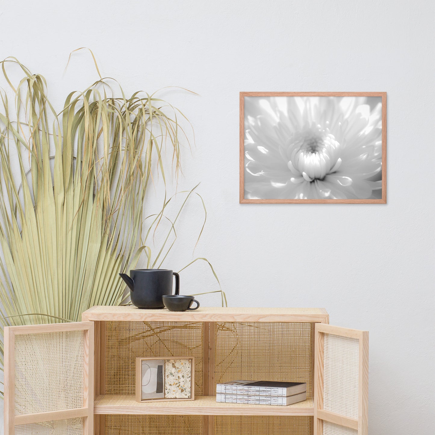 Infrared Flower 2 Black and White Floral Nature Photo Framed Wall Art Print
