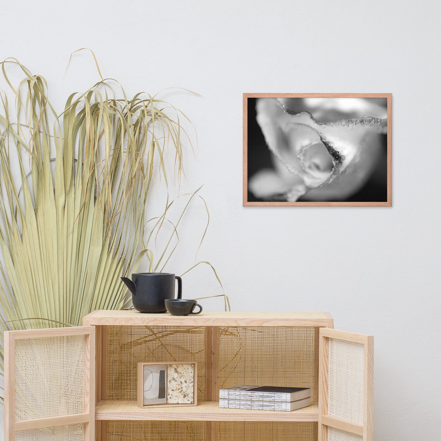 Infrared Rose Black and White Floral Nature Photo Framed Wall Art Print