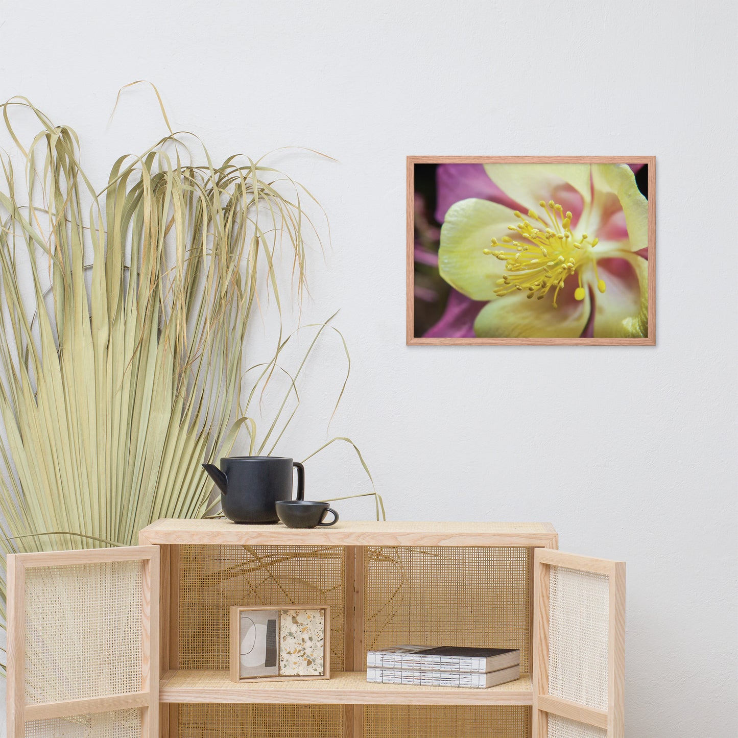 Delicate Columbine Floral Nature Photo Framed Wall Art Print