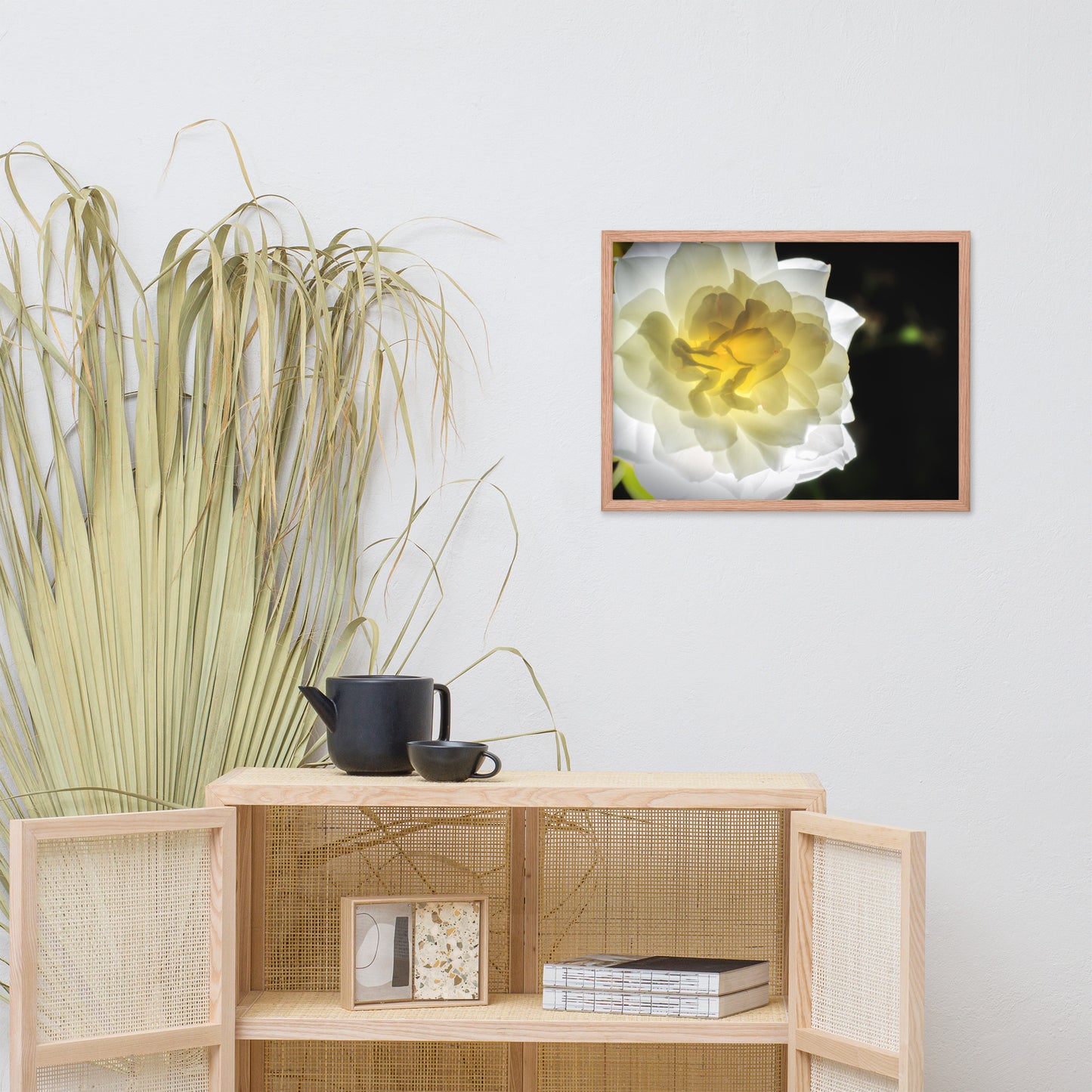 Glowing Rose 2 Floral Nature Photo Framed Wall Art Print