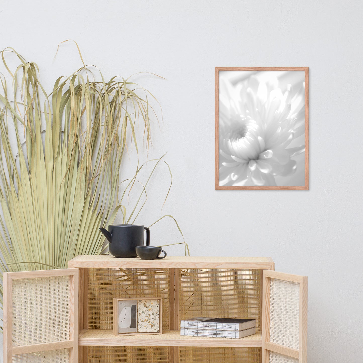 Infrared Flower Black and White Floral Nature Photo Framed Wall Art Print
