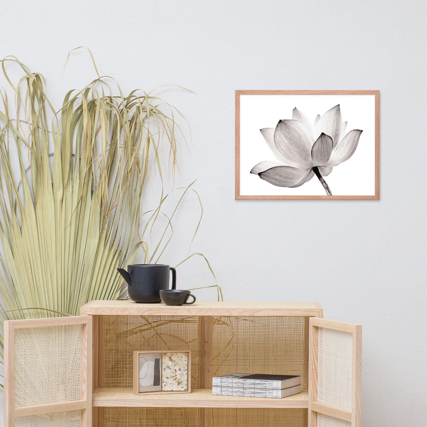 Lotus Flower Tinted Effect Floral Nature Framed Photo Paper Poster
