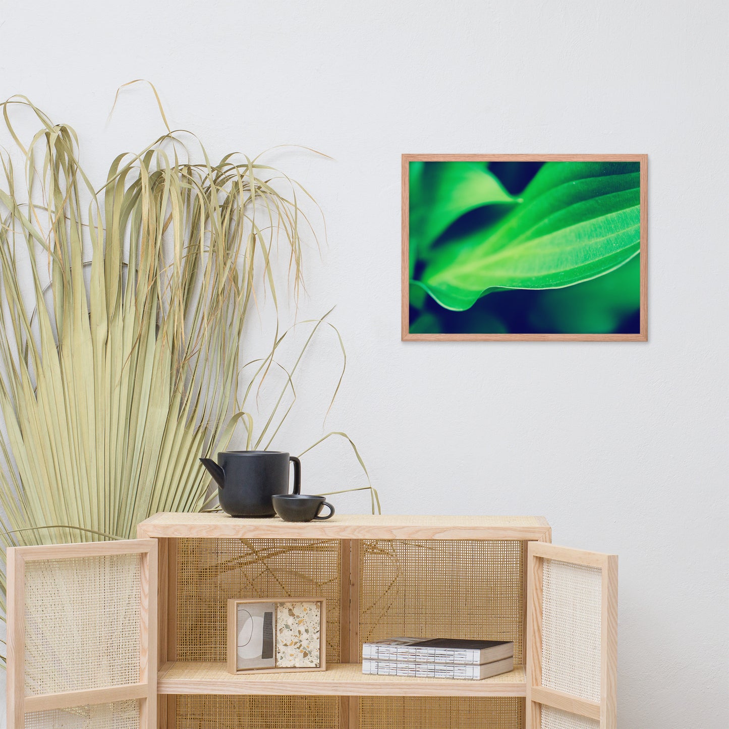 Mellow Hosta Leaves Botanical Nature Photo Framed Wall Art Print