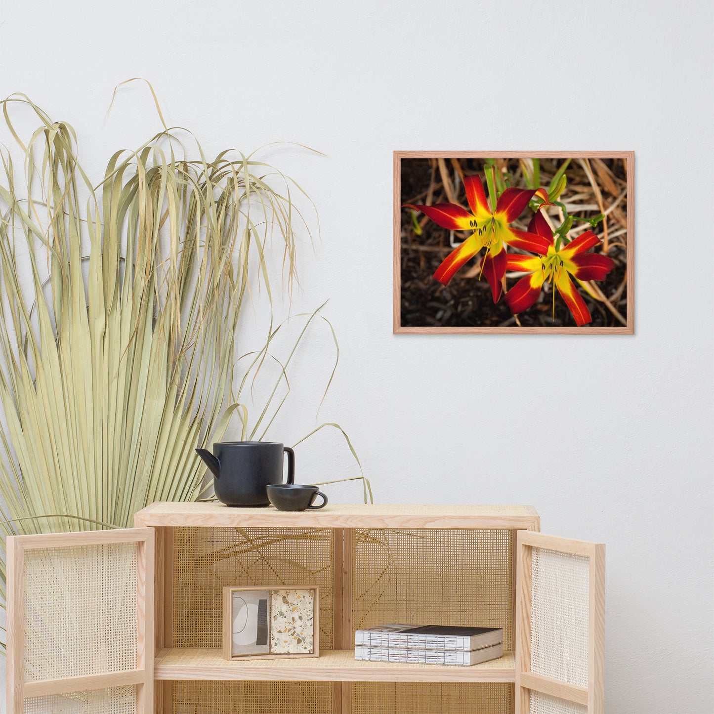 Royal Sunset Lily Floral Nature Photo Framed Wall Art Print
