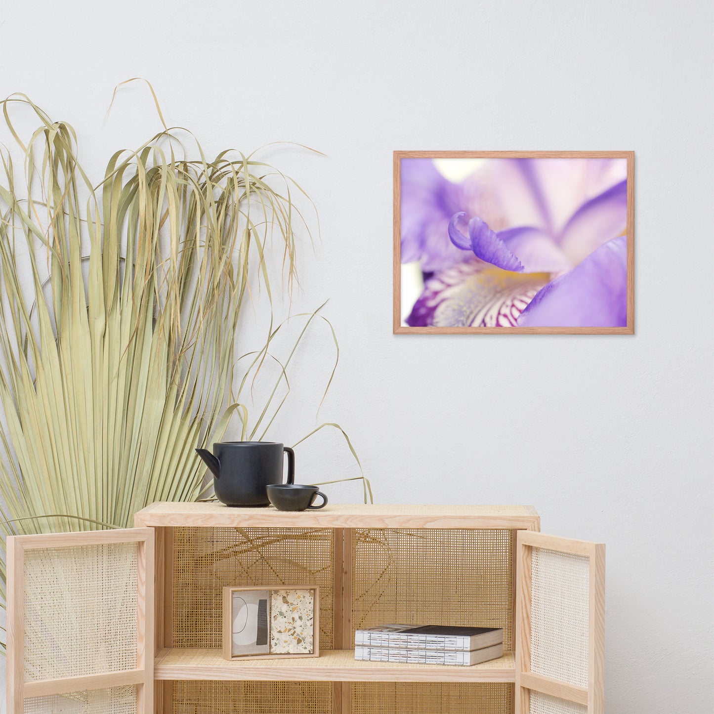 Soft Focus Iris Petals Floral Nature Photo Framed Wall Art Print